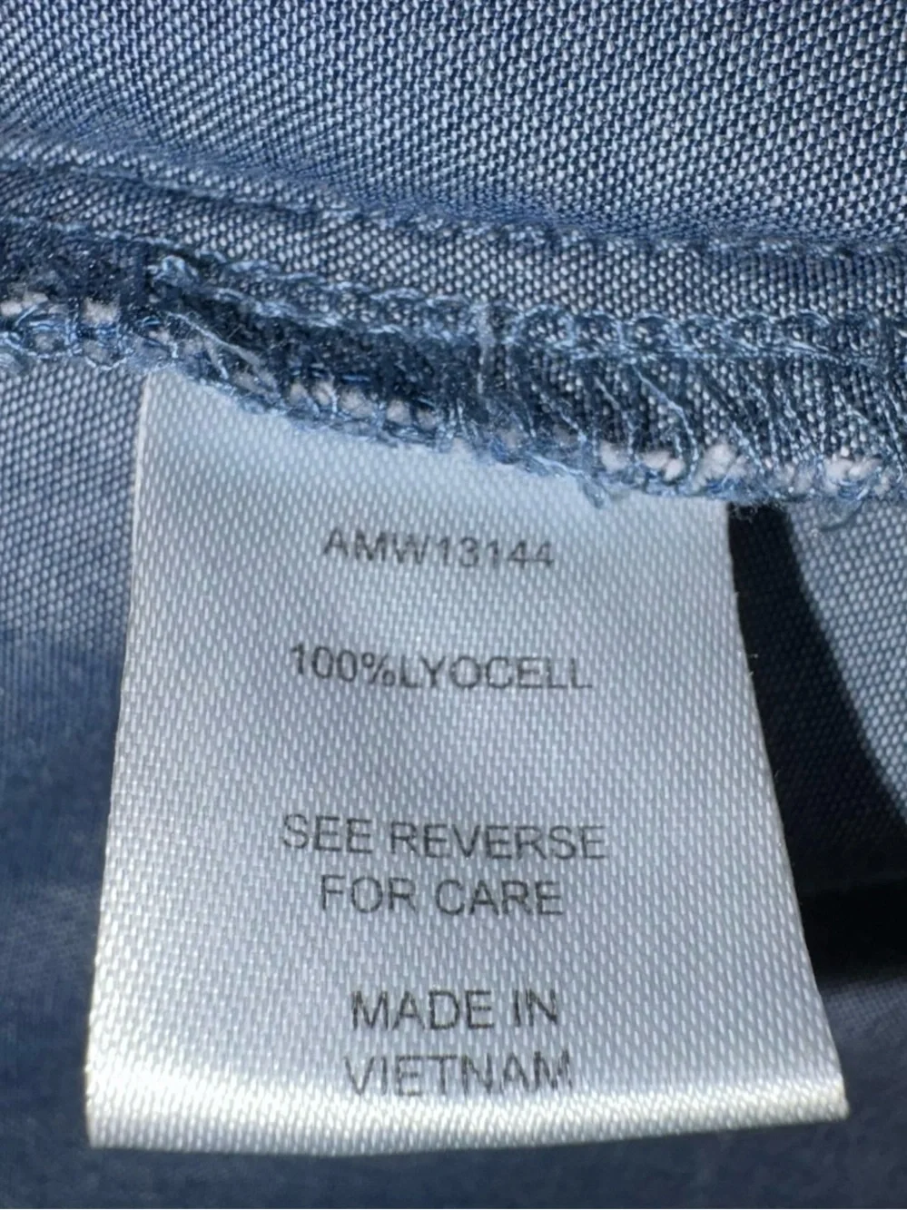 Alison Andrews Indigo Chambray Lyocell Tunic XL Half Button Flowy Top - Picture 8 of 8